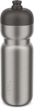 Sport-Trinkflasche: auslaufsicher, aus Edelstahl, 800 ml, schwarz
