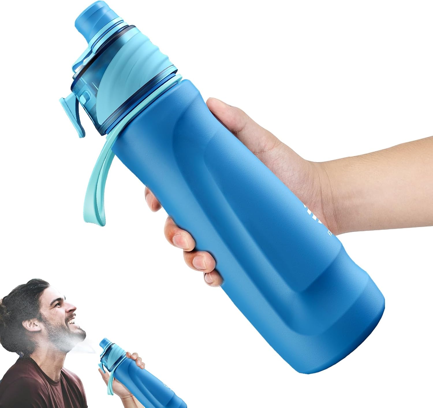 Sport-Trinkflasche: auslaufsicher, aus Edelstahl, isoliert, 750ml, blau
