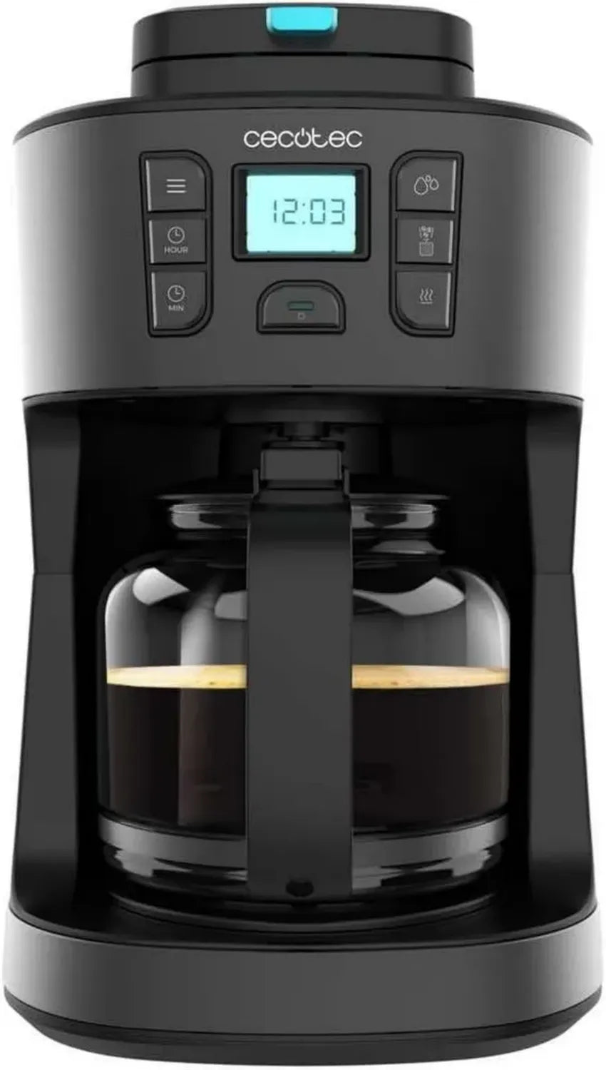 Cecotec Kaffeeautomat 66 Grind & Drop, 1086W, Edelstahl, für bis zu 12 Tassen, ExtremeAroma-Technologie, digitale Steuerung, automatische Abschaltung