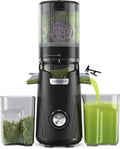 ACOQOOS Elektrischer Slow Juicer - Breite Fütterungsröhre, Leicht zu Reinigen, 1,8 L Volumen, Schwarz